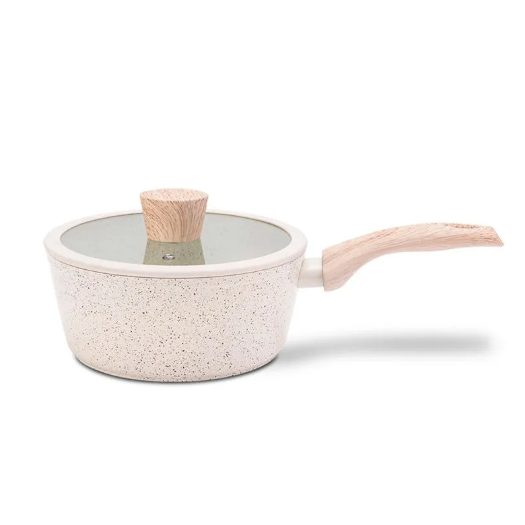 Jogo de Panelas Ceramic Life Brinox 6 Peças Indução Sirius Vanilla