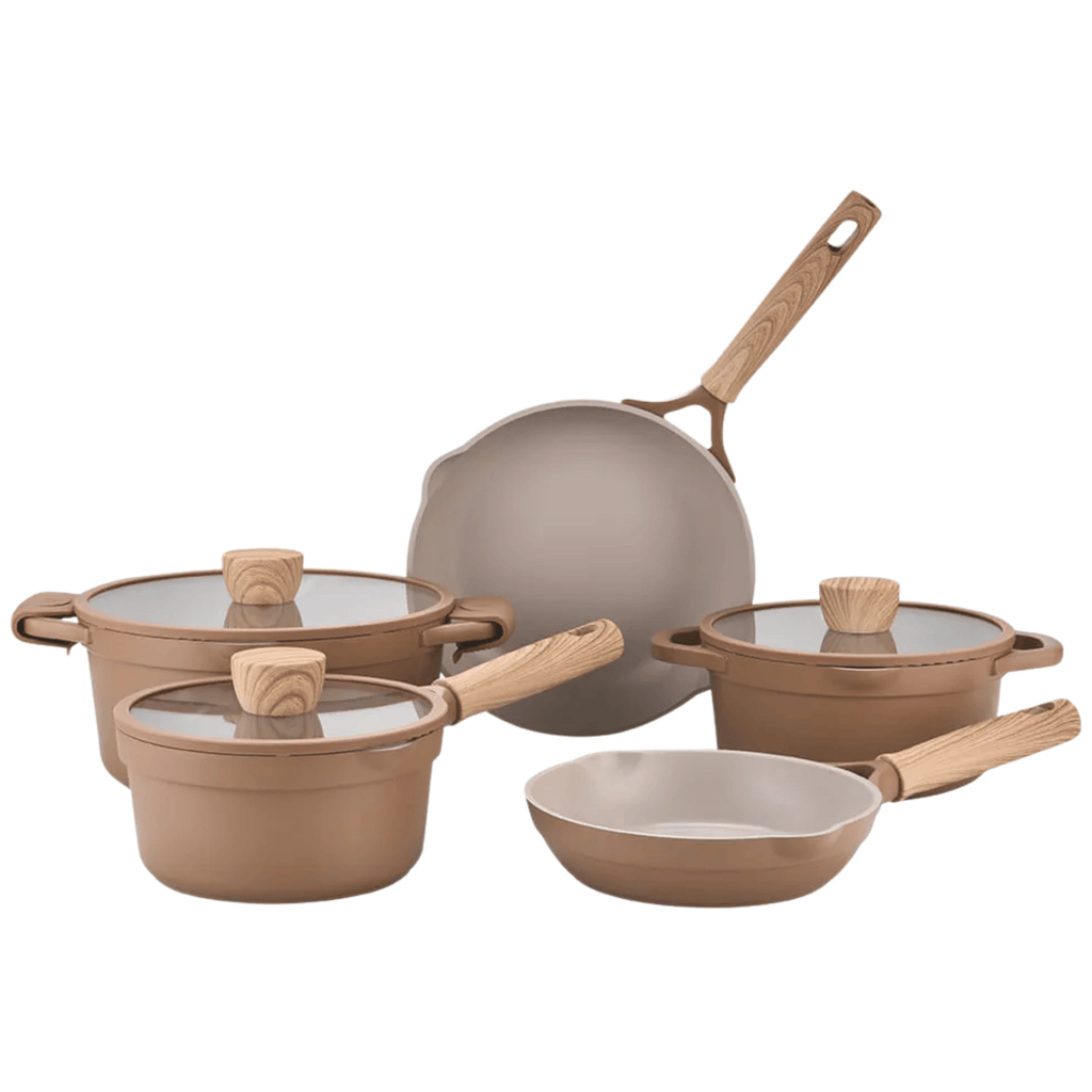 Jogo de Panelas Ceramic Life Brinox 5 Peças Indução Duna Terracota