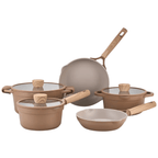 Jogo de Panelas Ceramic Life Brinox 5 Peças Indução Duna Terracota