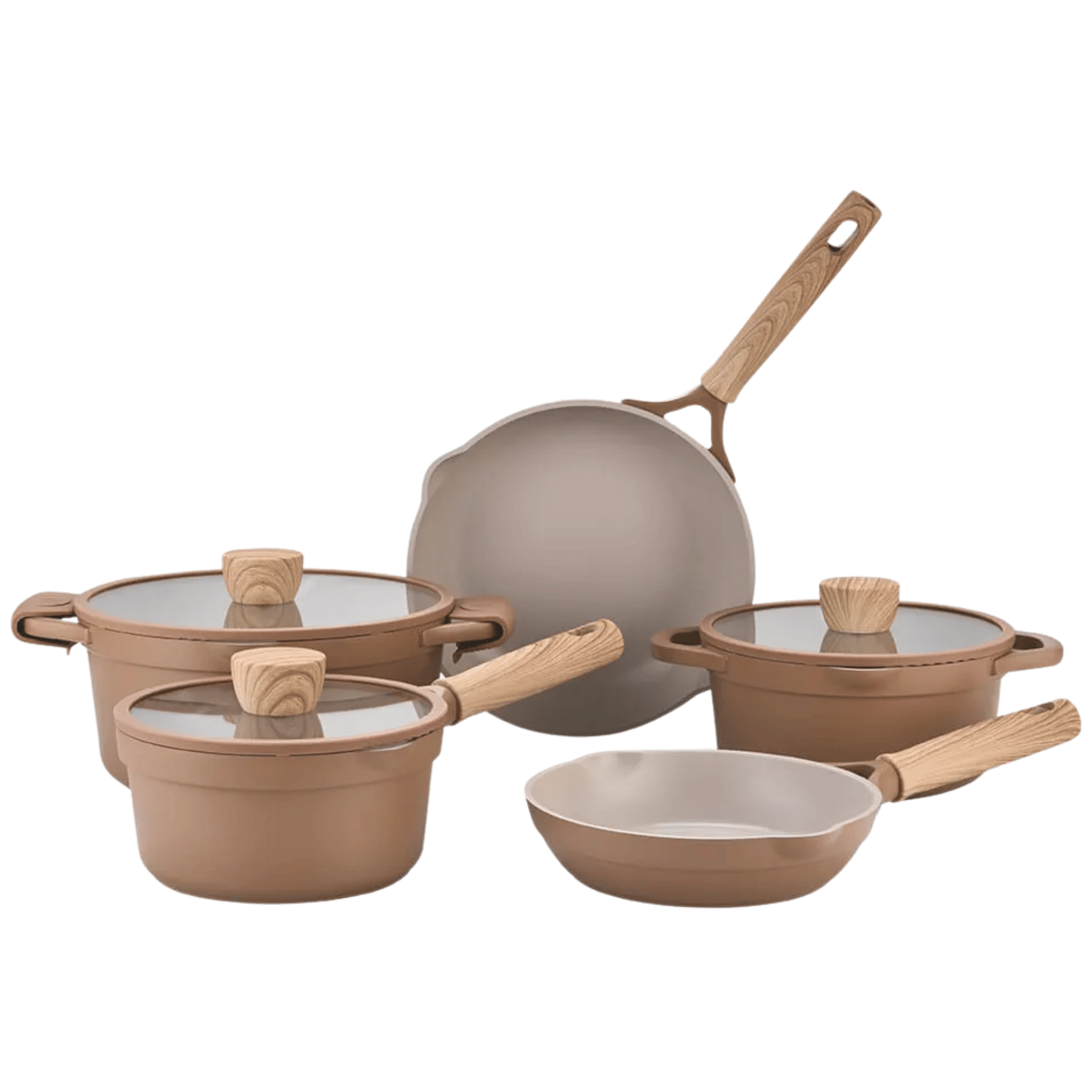 Jogo de Panelas Ceramic Life Brinox 5 Peças Indução Duna Terracota