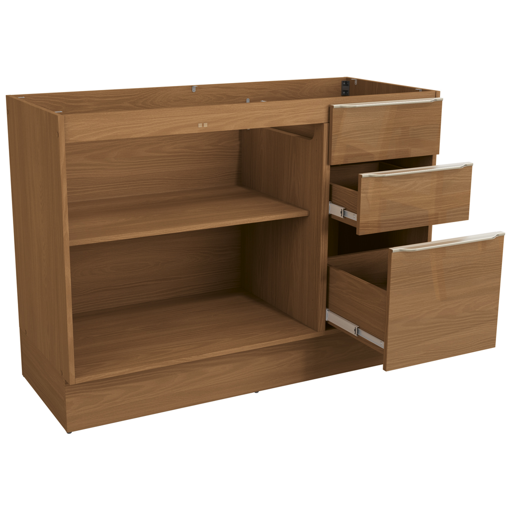 Armário Balcão de Cozinha Vibra Kappesberg 2 Portas 3 Gavetas 120cm Canela