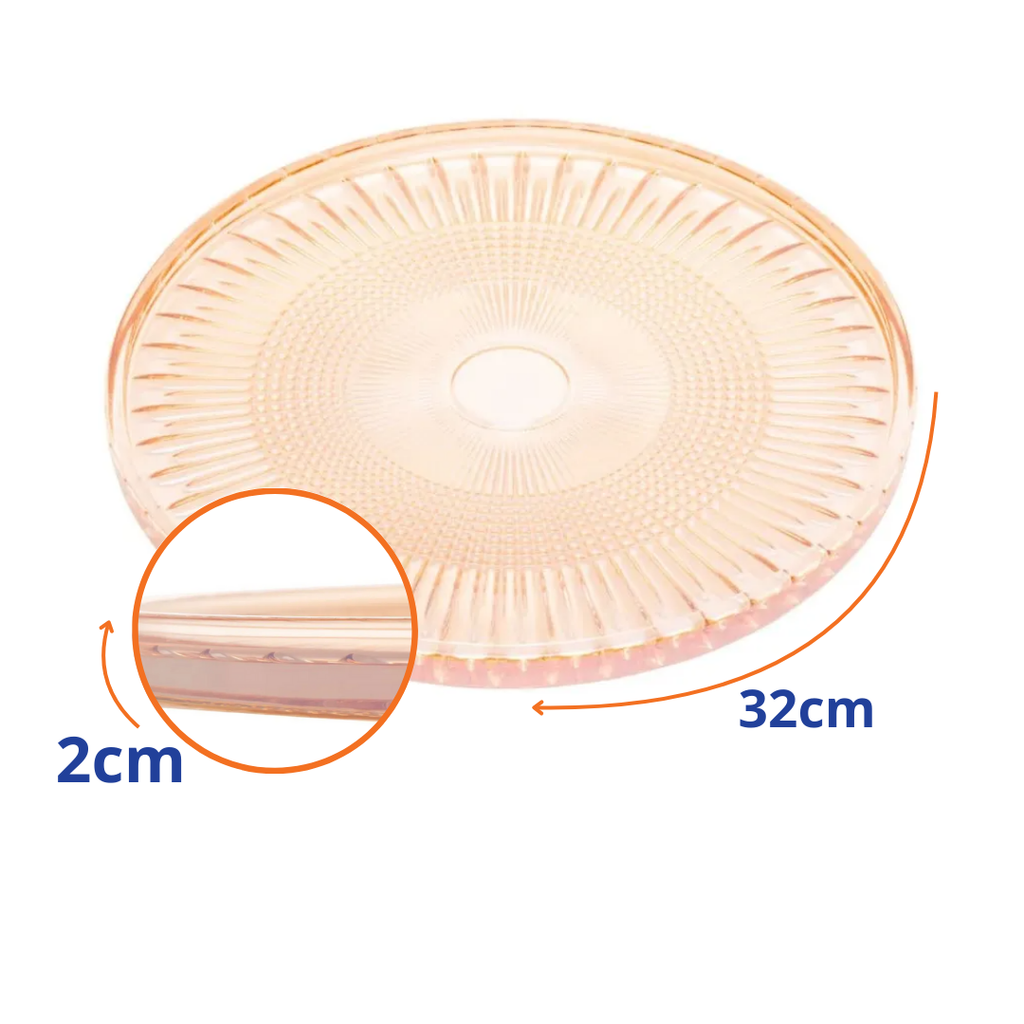 Prato Para Servir Rojemac Queen em Cristal 32cm Âmbar