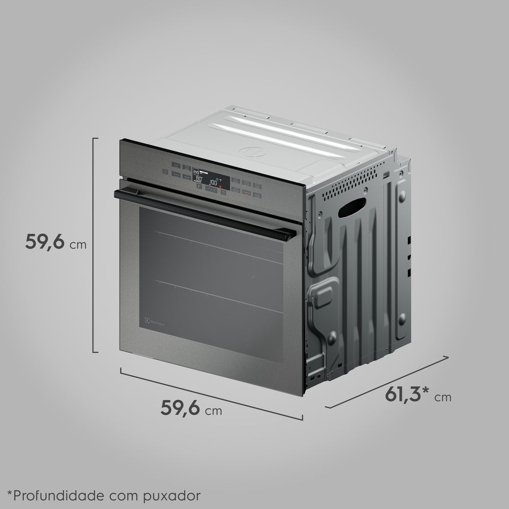 Kit Electrolux de Embutir Forno Elétrico OE8EW 80L com VaporBake+Micro-ondas 34L ME3BC Experience 220V