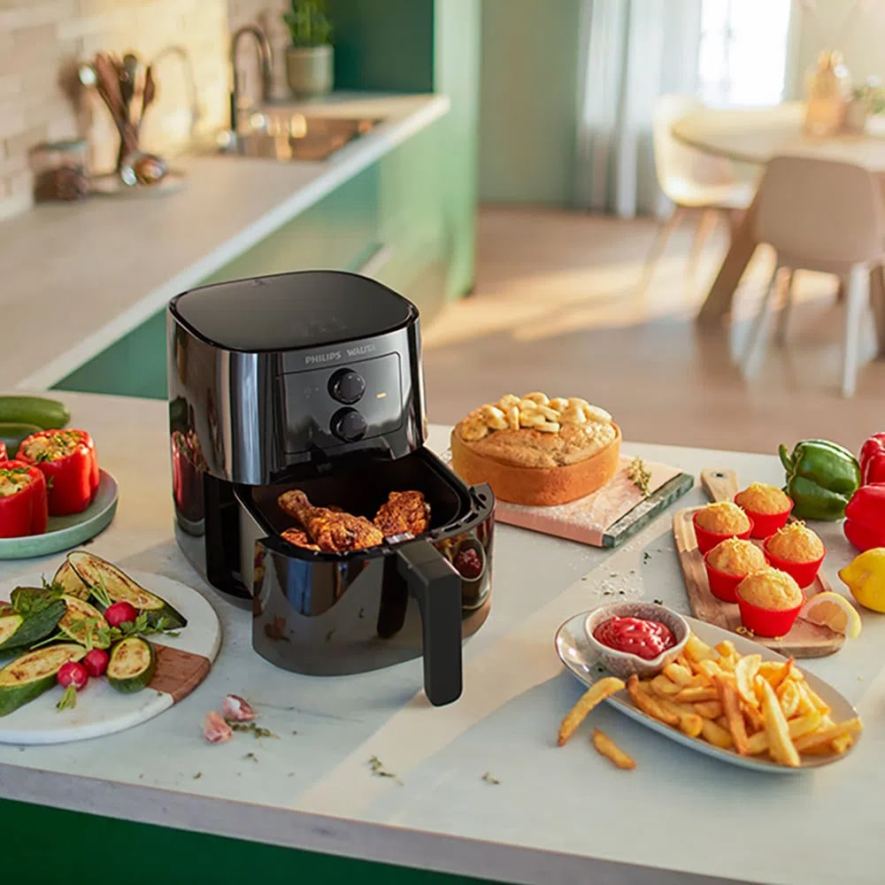 Fritadeira Elétrica Sem Óleo Air fryer Philips Walita 4,1L Série 3000 Preto 220V