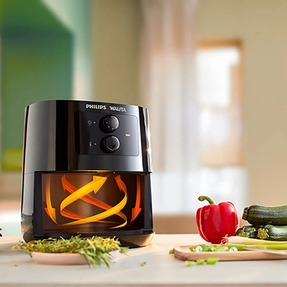 Fritadeira Elétrica Sem Óleo Air fryer Philips Walita 4,1L Série 3000 Preto 220V
