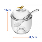 Açucareiro com Colher  Rojemac Golden Bird  Cristal Ecológico 150ml
