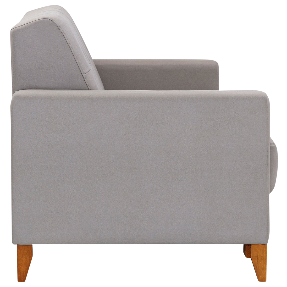 Sofá Living MH4219 240cm Herval 2 Assentos Base Madeira Cinza Claro