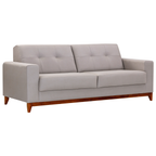 Sofá Living MH4219 240cm Herval 2 Assentos Base Madeira Cinza Claro