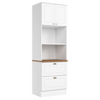 Paneleiro Torre Quente Americana Henn 71cm 2 Portas 2 Gavetas Branco e Nauture