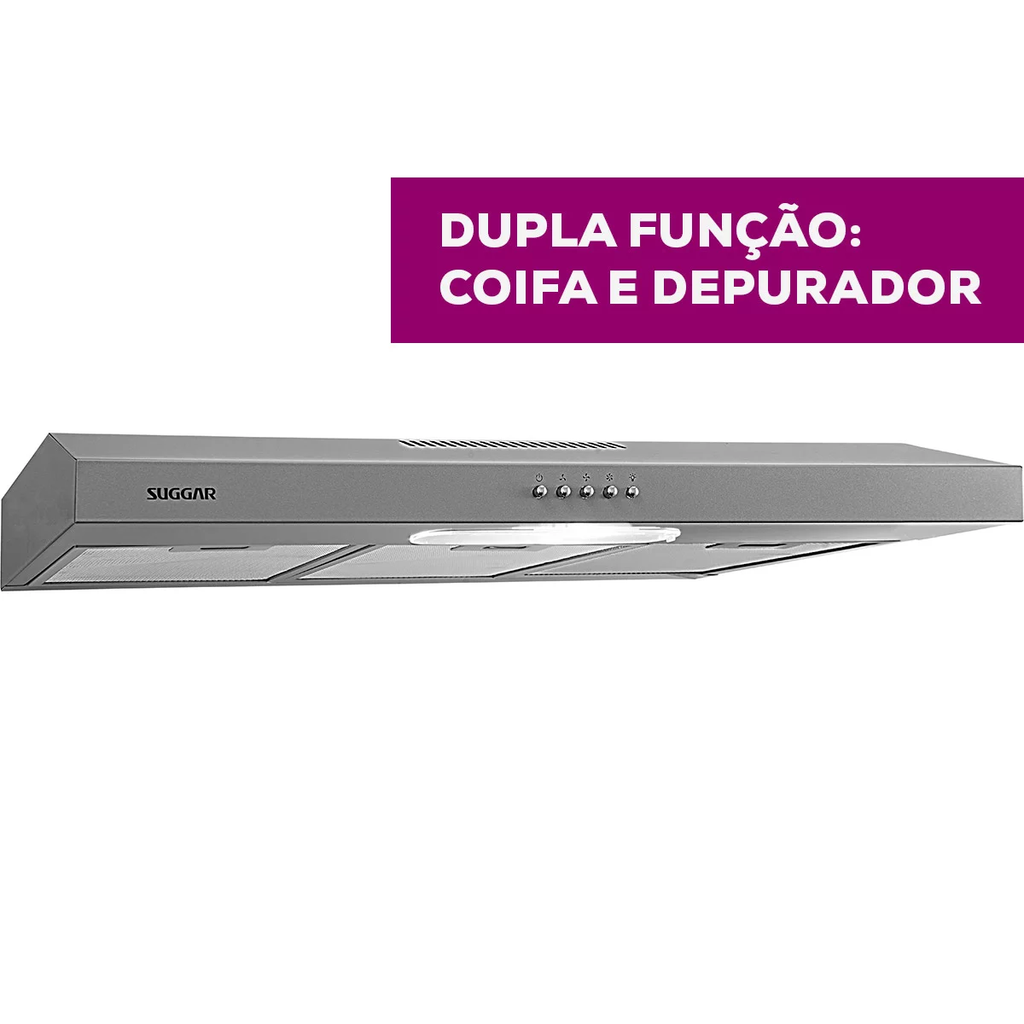 Depurador de Ar Slim 80cm 3 Velocidades Suggar DPS182PR Prata 220V