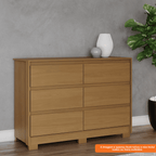 Cômoda Ravenna Henn 129cm 6 Gavetas Cinamomo