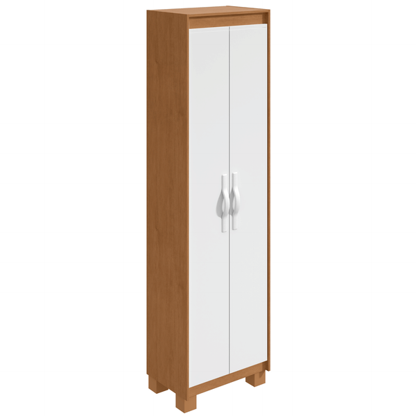 Armário Multiuso Bliss Lopas 2 Portas 50cm Amêndoa e Branco