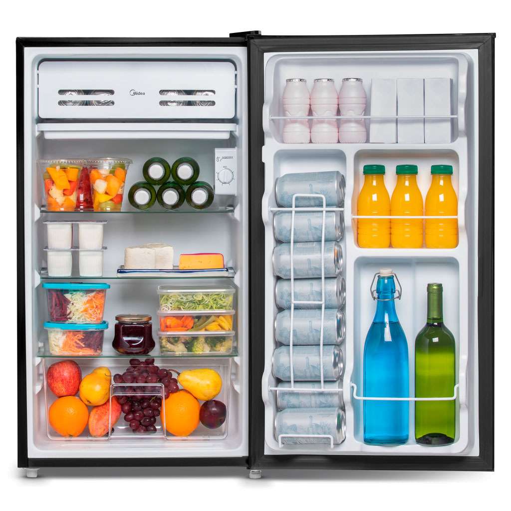 Frigobar Midea 93L Porta Inox MRC10B2-X Preto 220V