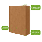 Roupeiro Loop Lopas 184cm 100% MDF 4 Portas Amêndoa Clean
