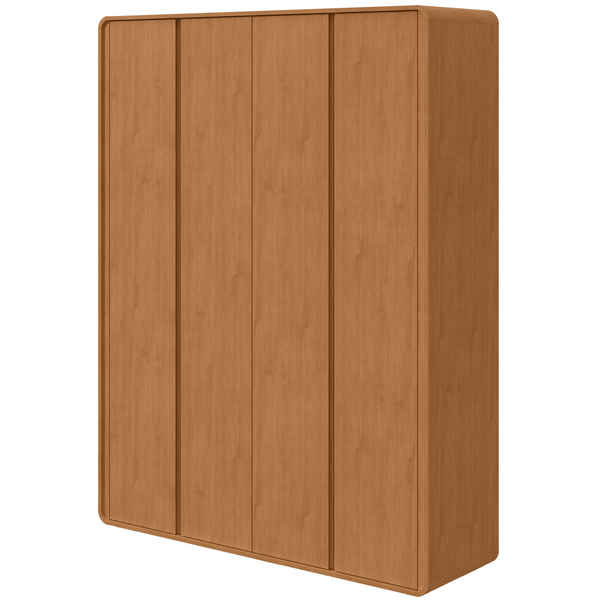 Roupeiro Loop Lopas 184cm 100% MDF 4 Portas Amêndoa Clean