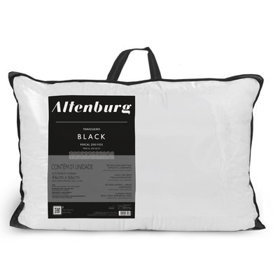 Travesseiro Altenburg Black 200 Fios 46x66cm Capa com Zíper