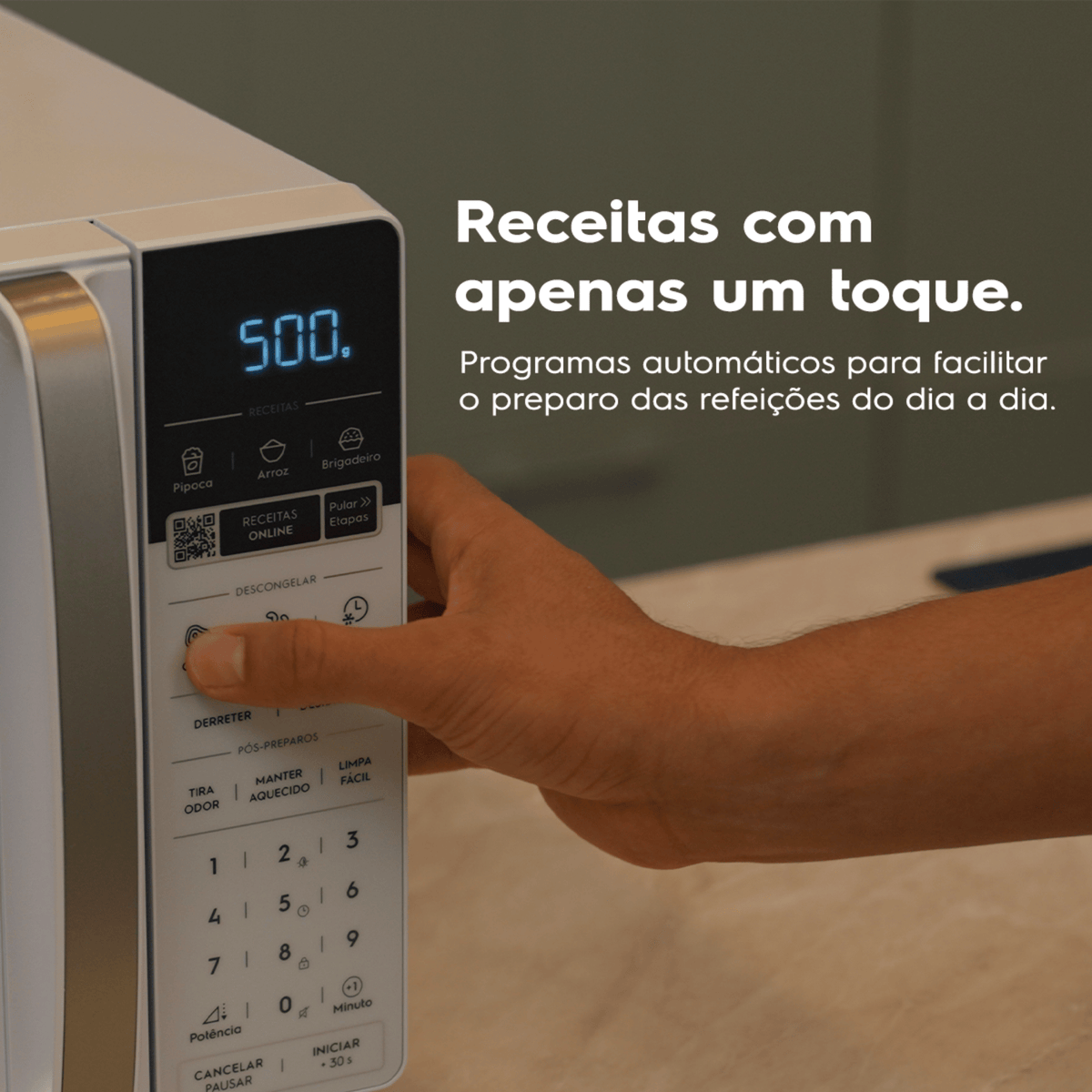 Micro-ondas Electrolux 20L Efficient ME20B Função Descongelamento Assistido Branco 220V