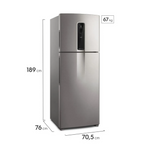 Refrigerador Electrolux 480L IT70S Duplex Efficient AutoSense SmartBivolt Inox Bivolt