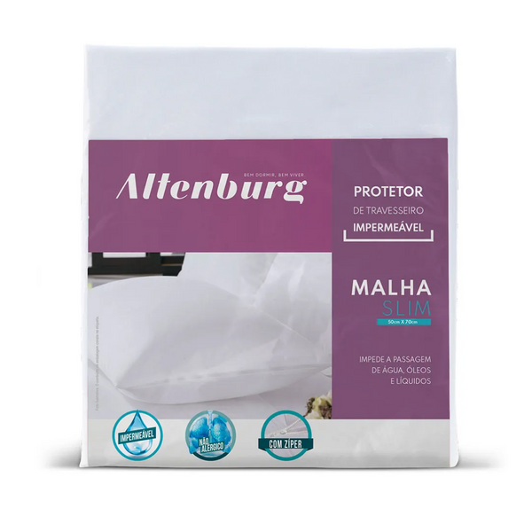 Protetor de Travesseiro Altenburg Malha Slim Impermeável 70x90cm Branco