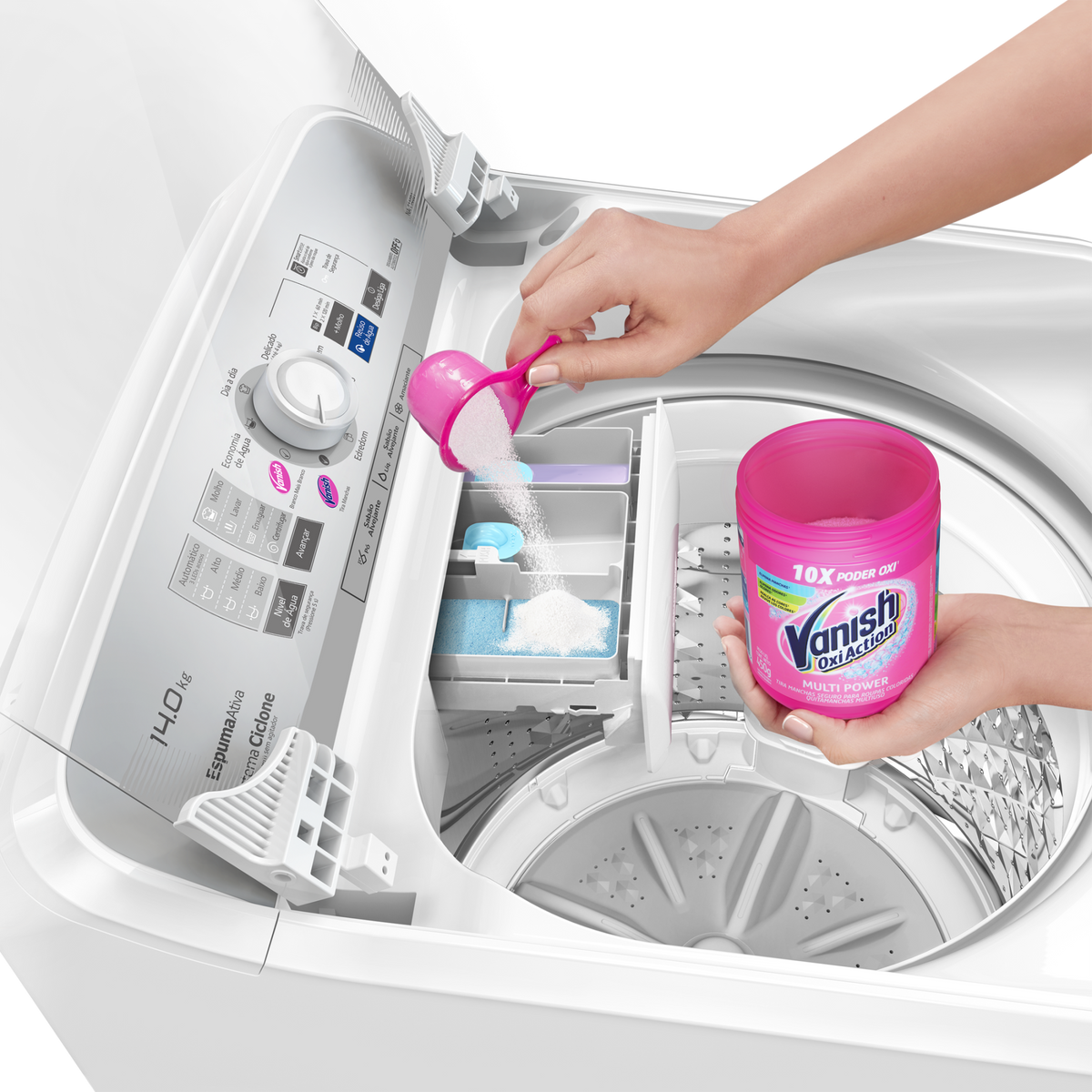Lavadora de Roupas Panasonic 14Kg NA-F140B1WB Tecnologia Smartsense Cesto Inox Branco 220V