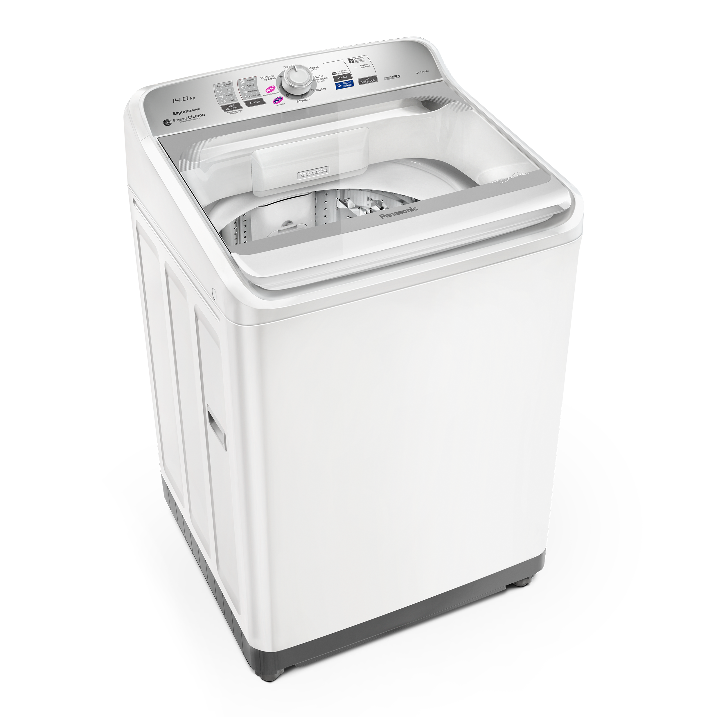 Lavadora de Roupas Panasonic 14Kg NA-F140B1WB Tecnologia Smartsense Cesto Inox Branco 220V
