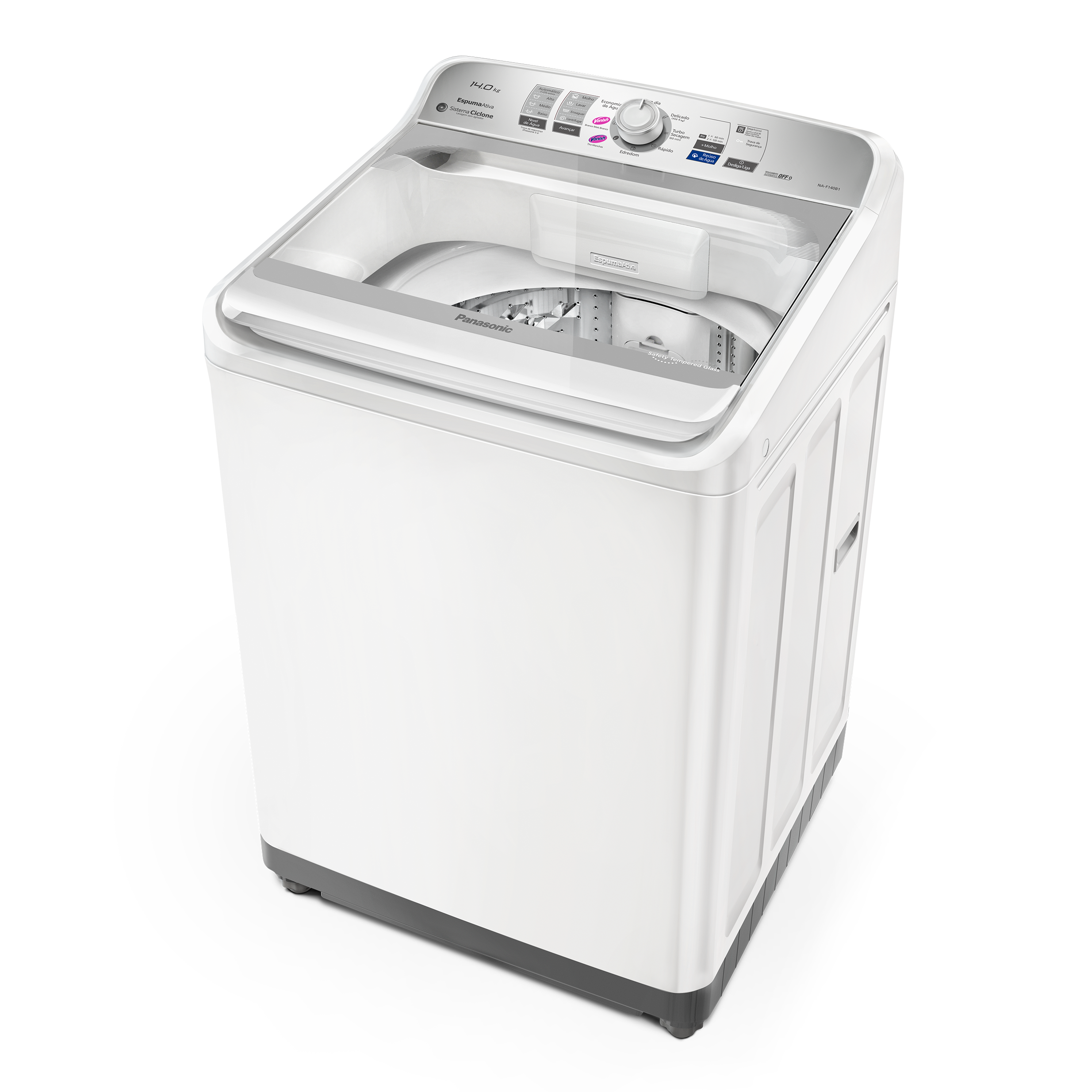 Lavadora de Roupas Panasonic 14Kg NA-F140B1WB Tecnologia Smartsense Cesto Inox Branco 220V