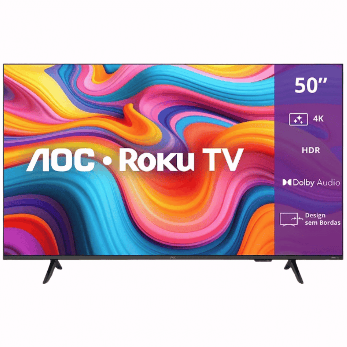 Smart TV DLED 50" 4K AOC 50U7066 Roku TV Wi-Fi Bivolt