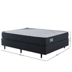 Conjunto Cama Box Dual Firm Solteiro Ecoflex 88x188x47cm Espuma D-28 Chumbo
