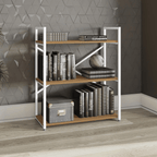Estante Kappesberg 3 Prateleiras LI007 Canela e Branco