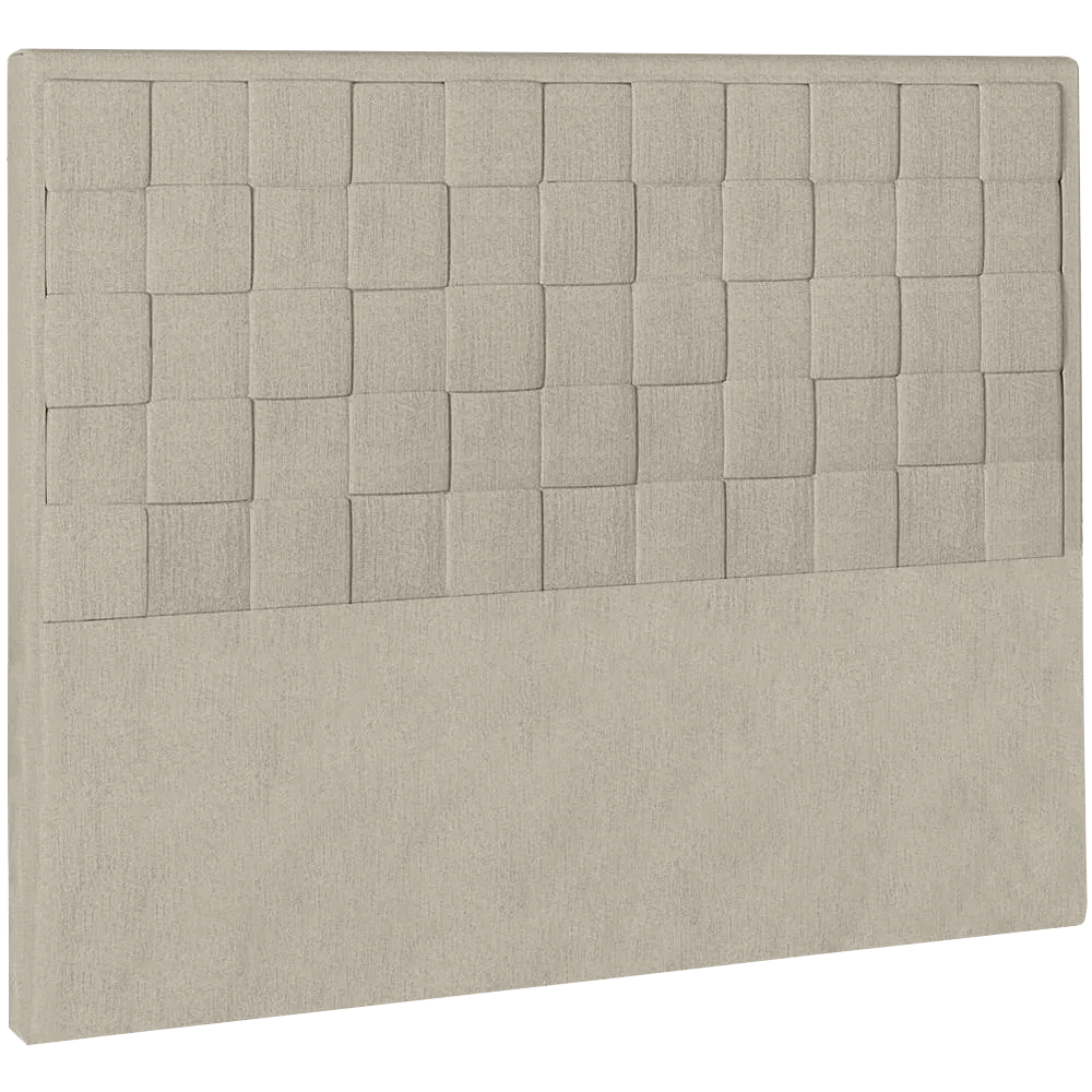 Cabeceira Prisma Perfan 160x12cm Quadrados Linho Creme
