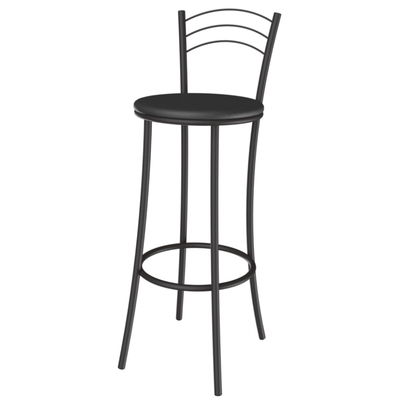 Banqueta Industrial Crome Petra Kappesberg Preto Courino Preto