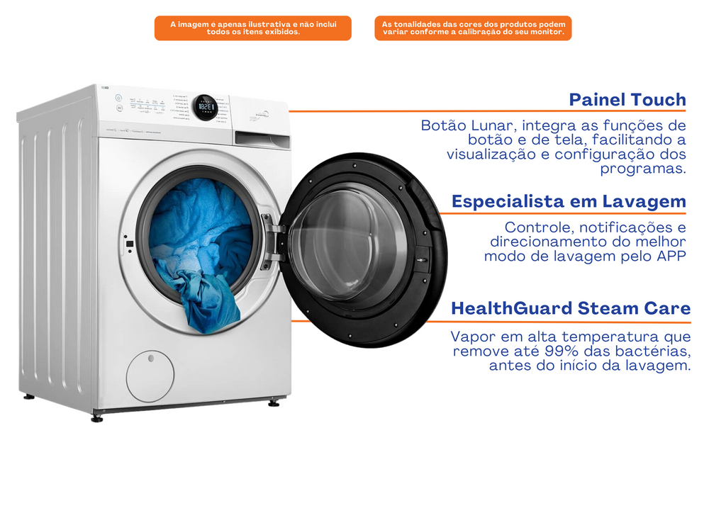 Lava e Seca Midea 11KG MF200D110WB/WK-02 HealthGuard Smart Motor Inverter Branco 220V