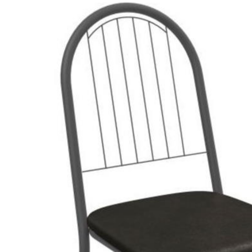 Cadeira Noruega Kappesberg Crome  Preto Assento Preto