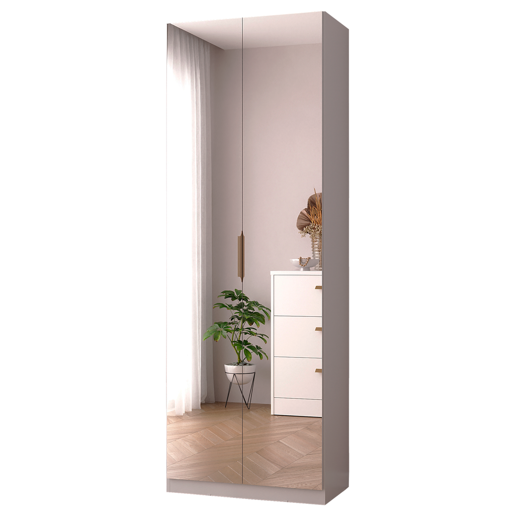 Sapateira Sublime Mambel 64x187 com 2 Portas de Espelho Branco