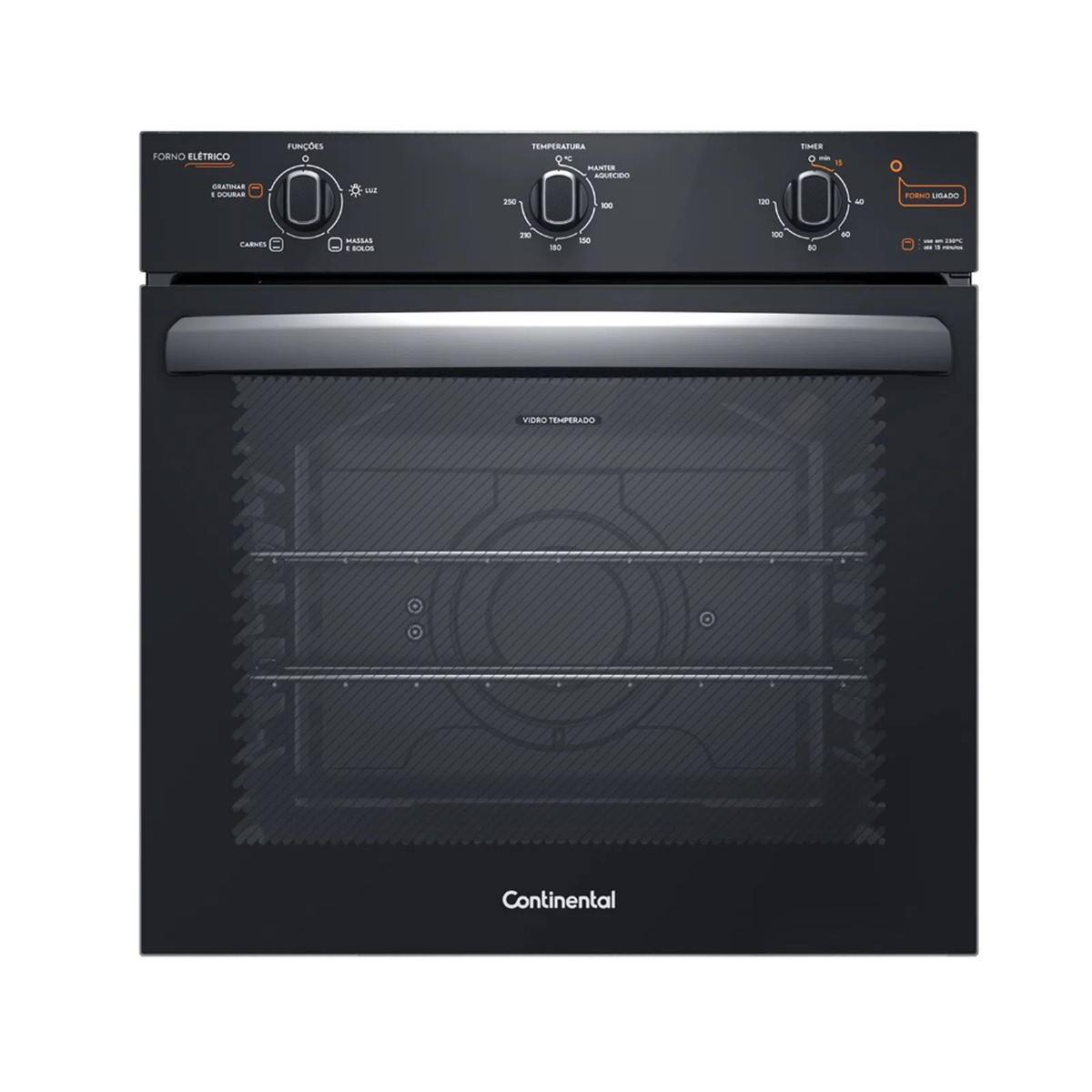 Forno de Embutir Elétrico Continental 80L OC8EM TOP LimpaFácil e Grill Black 220V
