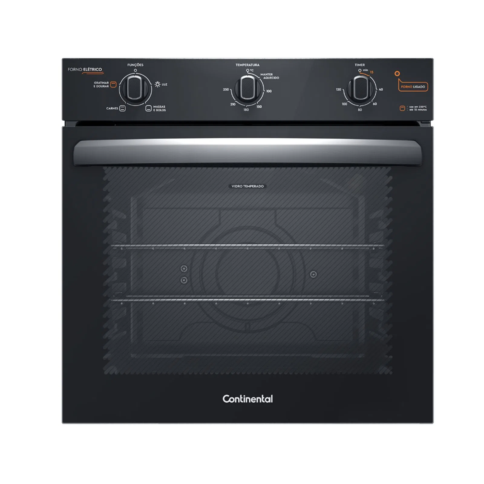 Forno de Embutir Elétrico Continental 80L OC8EM TOP LimpaFácil e Grill Black 220V
