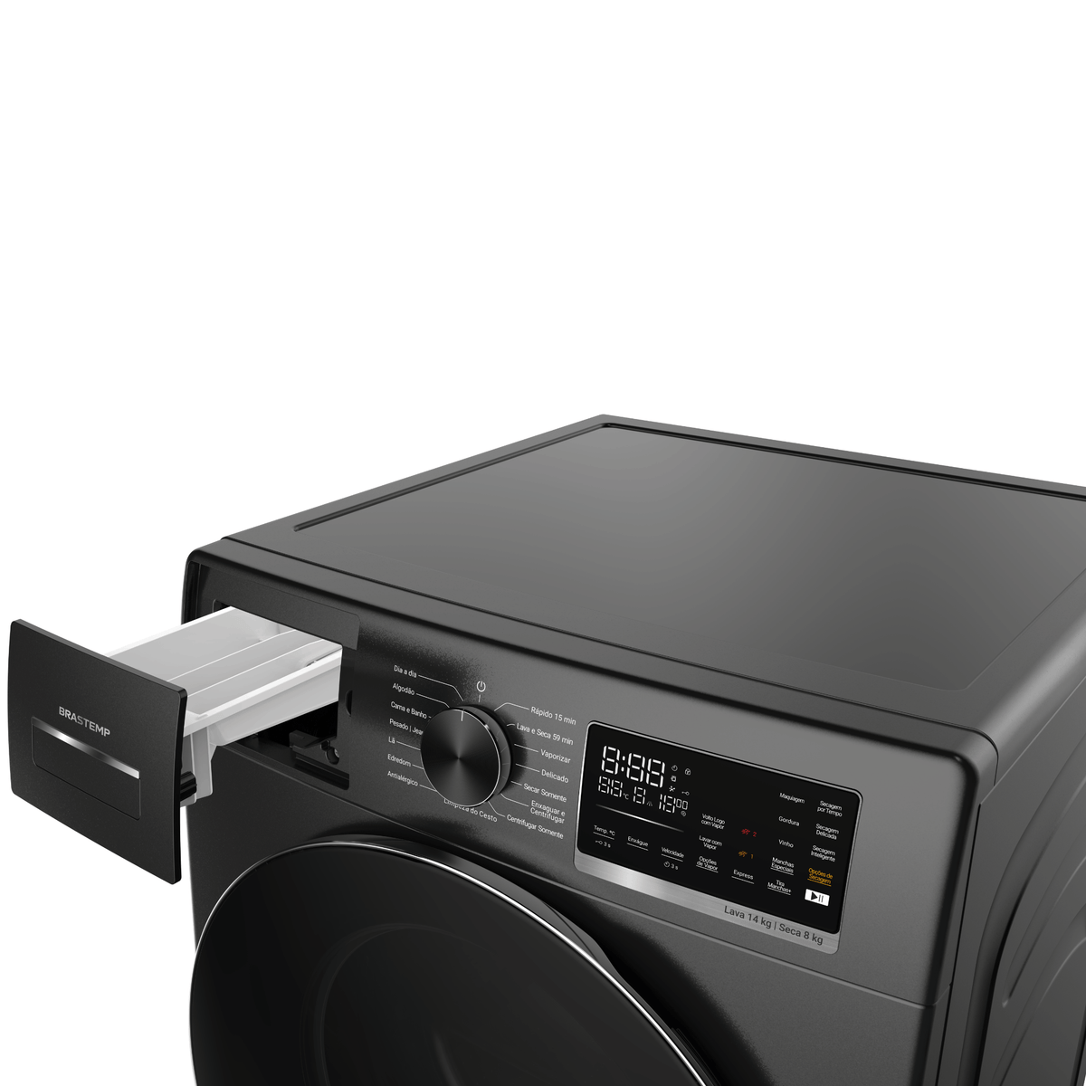 Lava e Seca Brastemp 14kg B= Smart BNO14AS Inverter Titanium 220V