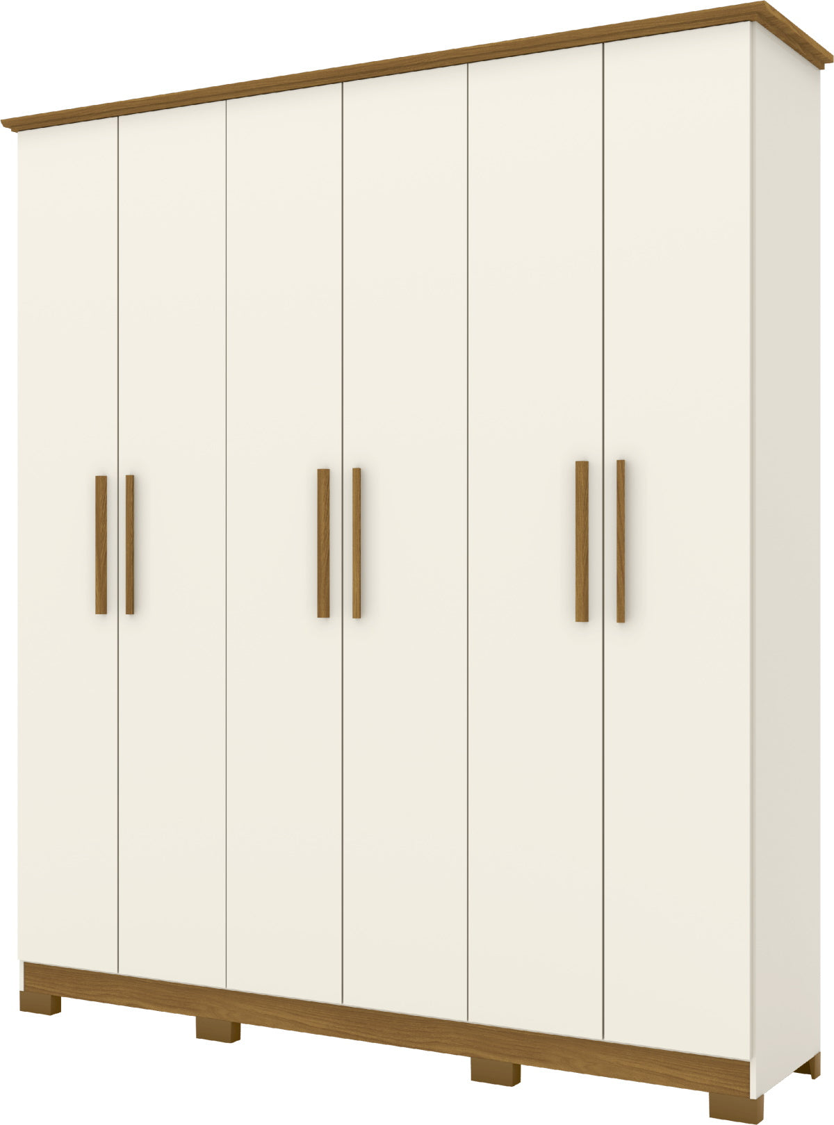 Roupeiro Cover Henn 195cm 6 Portas Off White/Nature