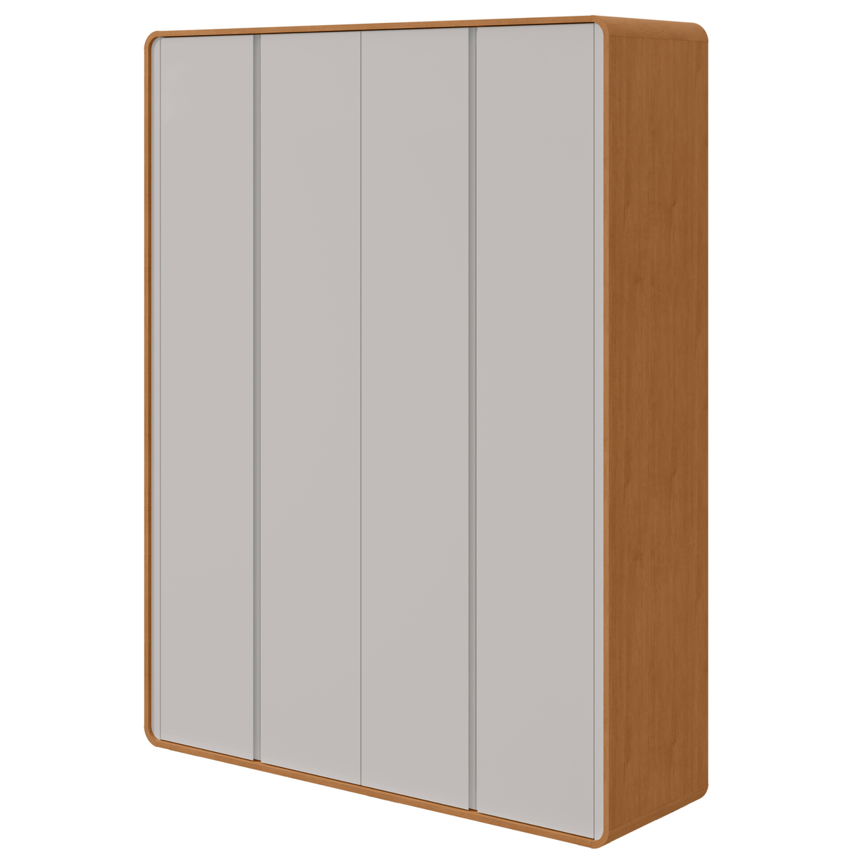 Roupeiro Loop Lopas 184cm 100% MDF 4 Portas Amêndoa e Off White