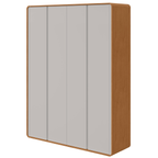 Roupeiro Loop Lopas 184cm 100% MDF 4 Portas Amêndoa e Off White