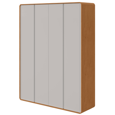 Roupeiro Loop Lopas 184cm 100% MDF 4 Portas Amêndoa e Off White