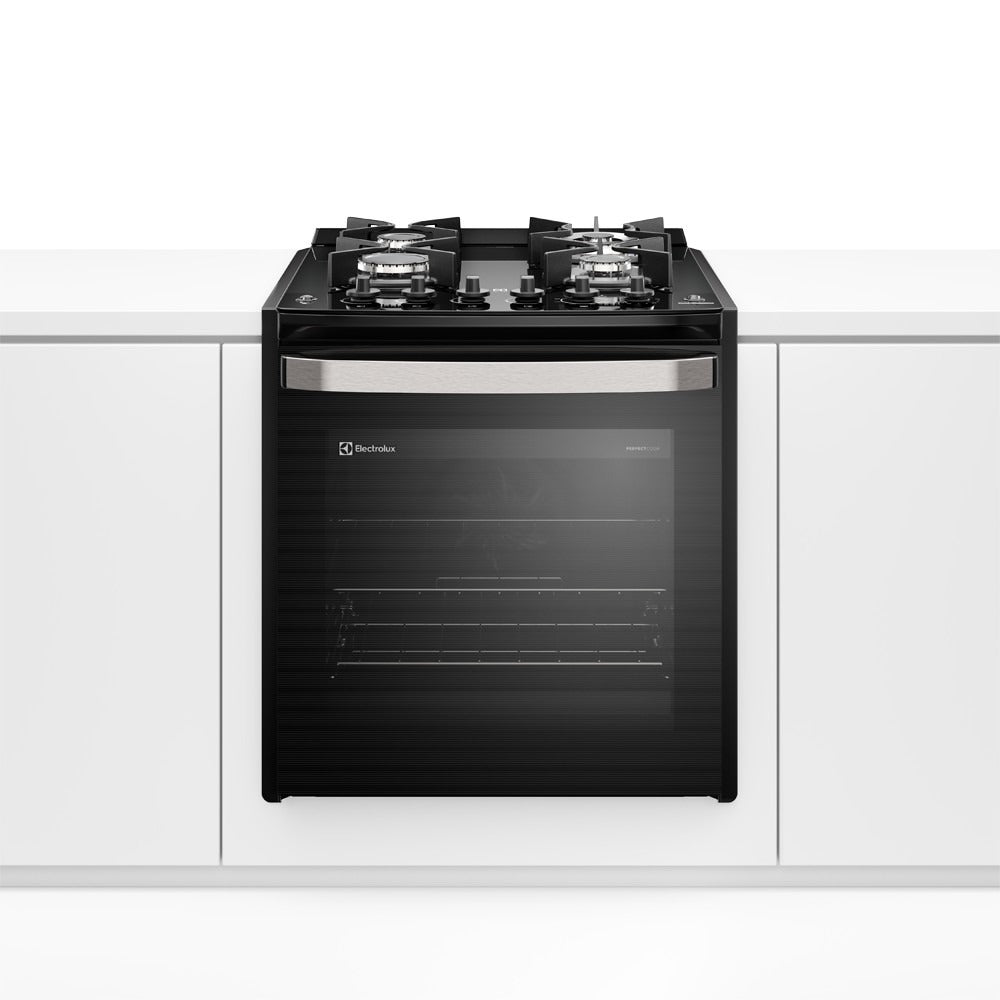 Fogão de Embutir 4 Bocas Electrolux Experience FE4BB Mesa de Vidro e VaporBake Preto Bivolt