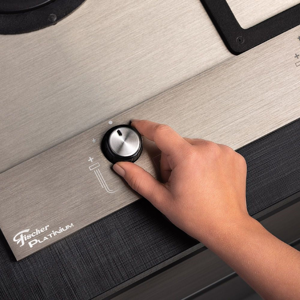Cooktop à Gás Fischer 5 Bocas Platinium Prime Tripla chama Trempe em Ferro Fundido 19784-51515 Bivolt