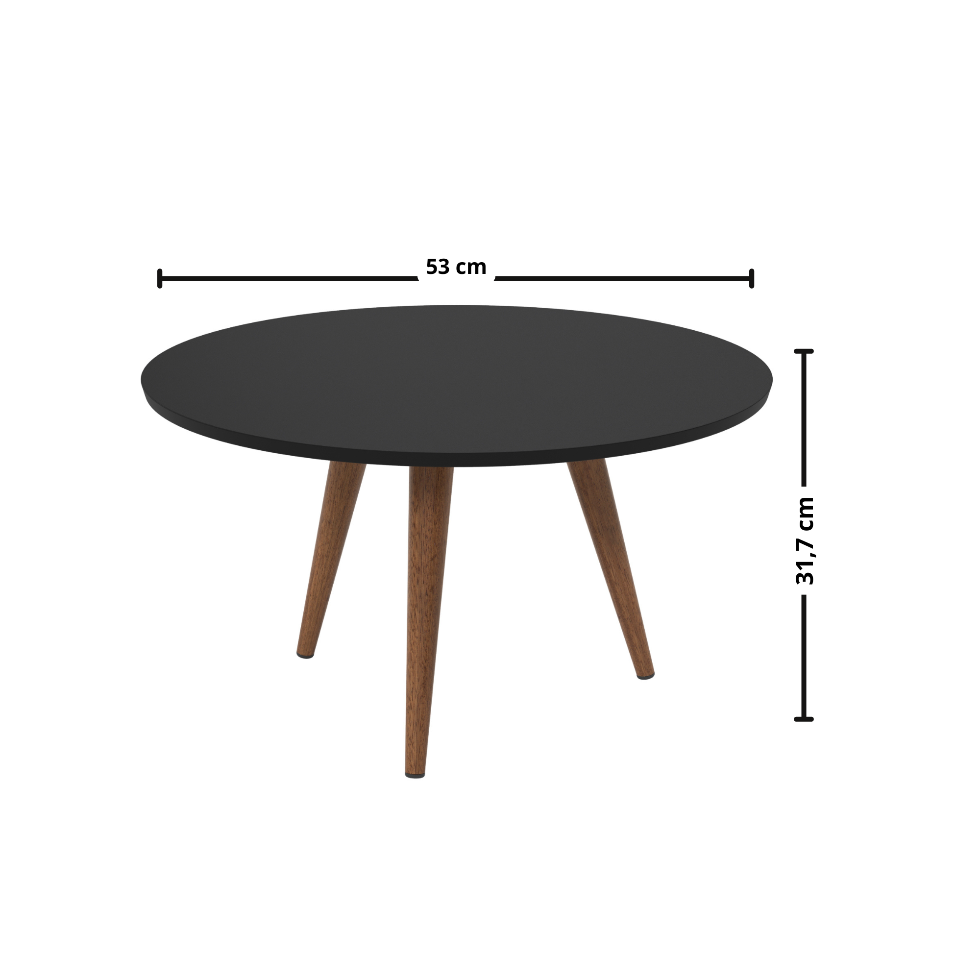 Mesa de Centro Slim Patrimar Redonda Preto