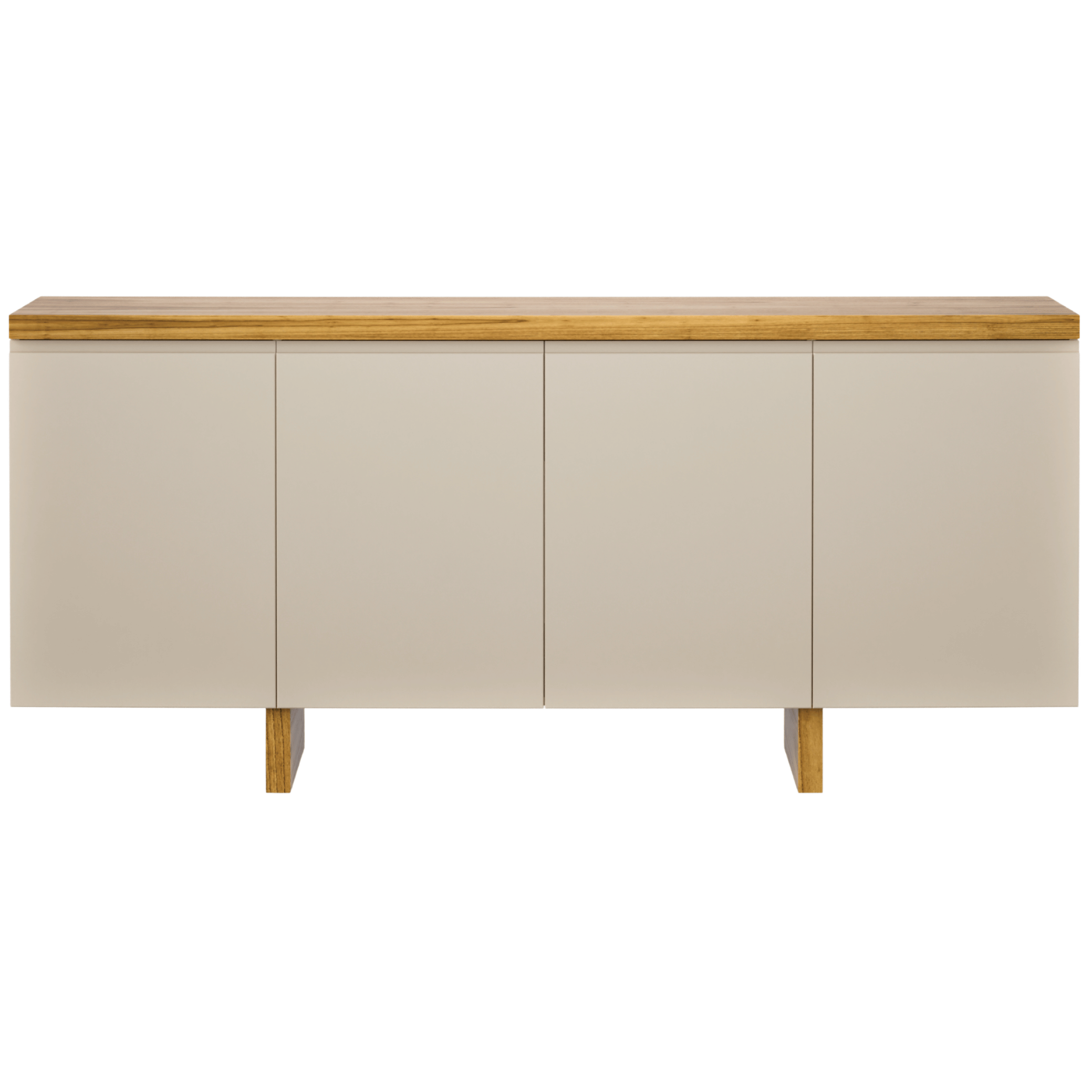 Balcão Buffet Süd Imcal 180cm 4 Portas 1 Gaveta Off White e Cinamomo