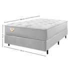 Conjunto Cama Box Blend Casal Ecoflex 128x188x56cm Molas Ensacadas Wide PZ3 Prata