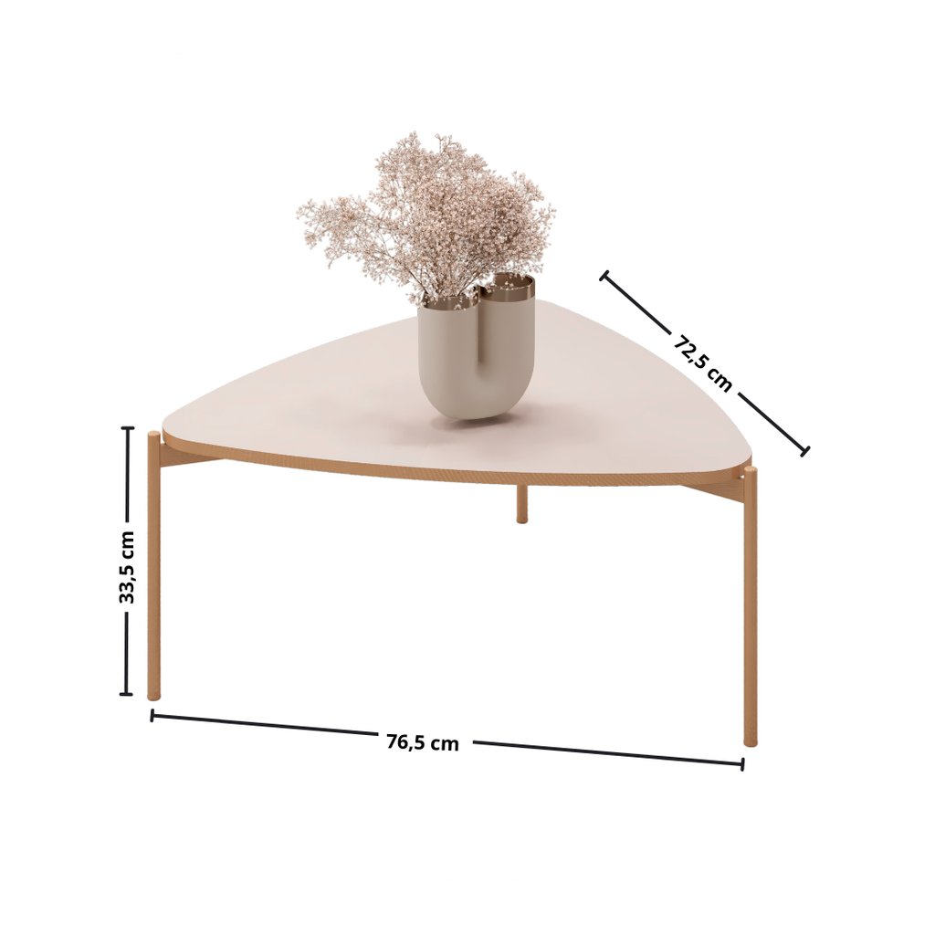 Mesa de Centro Isa Triângular DJ Móveis Off White