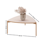 Mesa de Centro Isa Triângular DJ Móveis Off White