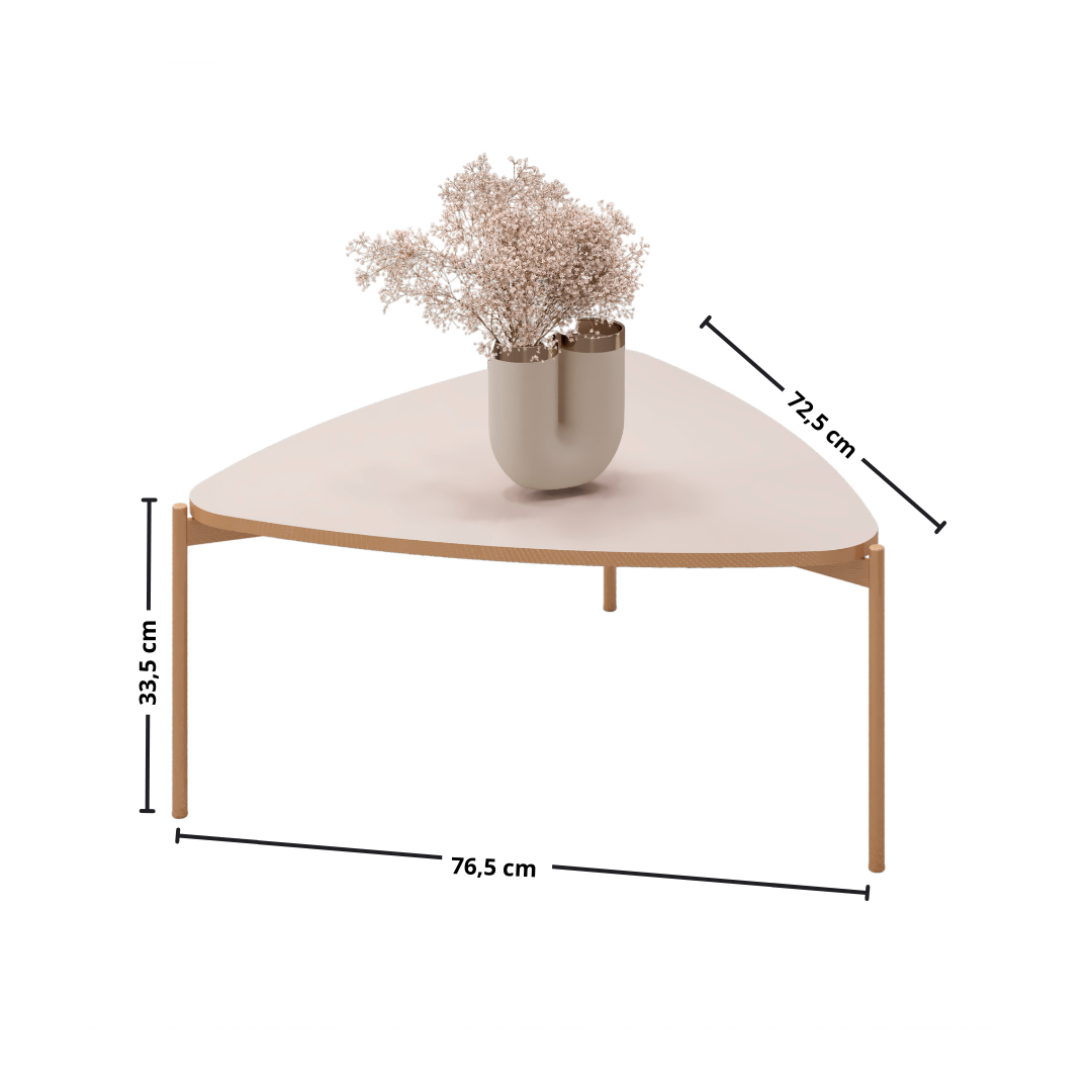 Mesa de Centro Isa Triângular DJ Móveis Off White