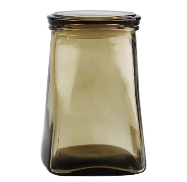 Jogo 2 Porta Mantimentos Full-Fit 900ml em Vidro com Tampa Ambar